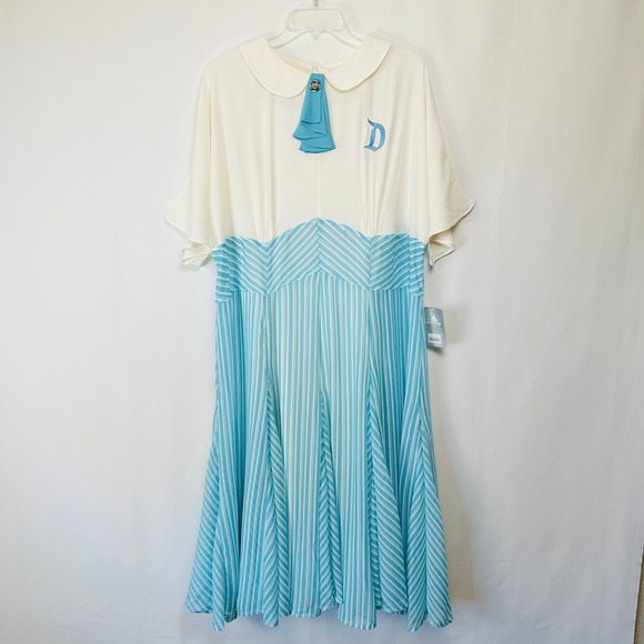 NWT Disney Parks Dress Shop Main Street Dapper Dan Midi Dress 20W Resortwear - Picture 1 of 13